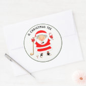 Golf-kerstklassic Round-sticker Ronde Sticker (Envelop)