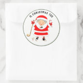 Golf-kerstklassic Round-sticker Ronde Sticker (Tas)