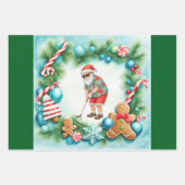 Golf Kerstman Golfen Zomertijd Inpakpapier Vel (Voorkant)