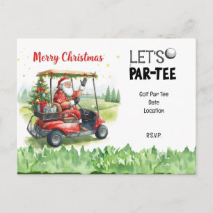 Golf Kerstman in Rode Kar - Grappige Laat Par-Tij  Briefkaart