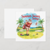 Golf Kerstman Kerst Zomer tijd Feestdagenkaart (Voorkant / Achterkant)