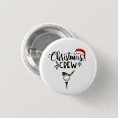 Golf-kerstman met golfbal ijzergolfer ronde button 3,2 cm (Voorkant /achterkant)