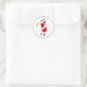 Golf Kerstman Ronde Sticker (Tas)