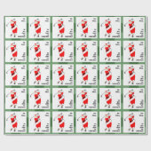 Golf Kerstmis Cadeaupapier (Vlak)