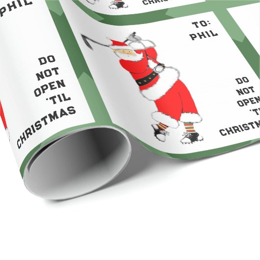 Golf Kerstmis Cadeaupapier (Rol Hoek)