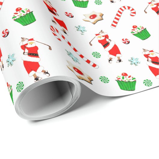 Golf Kerstmis Cadeaupapier (Rol Hoek)