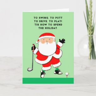 Golf Kerstmis Feestdagen Kaart