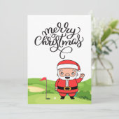 Golf Kerstmis in golfbaan voor golfer Feestdagenkaart (Staand voorkant)