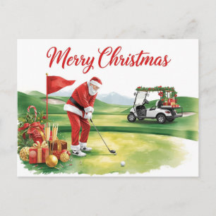 Golf Kerstmis Laten we een tee afslaan met de Ker Feestdagenkaart