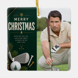 Golf Kerstmis Maak je eigen fotogolfer  Keramisch Ornament