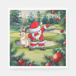 Golf Kerstmis met Dabbing Kerstman Servet