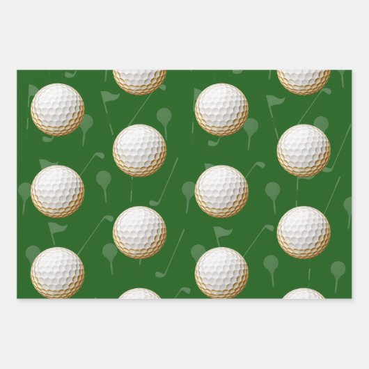 Golf Kerstmis met GOLF thema Inpakpapier Vel (Voorkant 3)