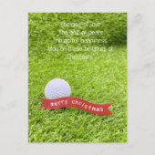 Golf Kerstmis met golfbal op groen gras Feestdagenkaart (Voorkant)
