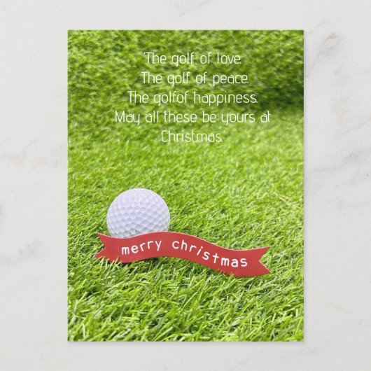 Golf Kerstmis met golfbal op groen gras Feestdagenkaart (Voorkant)