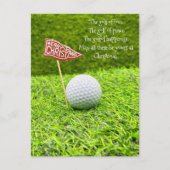 Golf Kerstmis met golfbal op groen gras Feestdagenkaart (Voorkant)