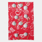 Golf Kerstmis met golfbal voor golfer Theedoek (Verticaal)