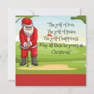 Golf Kerstmis met Kerstman zegen op de baan Feestdagenkaart