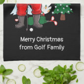 Golf Kerstmis met Santa Claus golfing Theedoek (Gevouwen)
