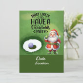 Golf Kerstmis met Sinterklaas feest opslaan datum Kaart (Staand voorkant)