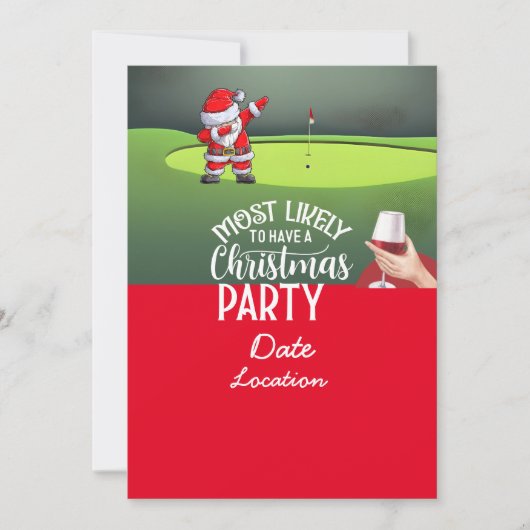 Golf Kerstmis met Sinterklaas feest opslaan datum Kaart (Voorkant)
