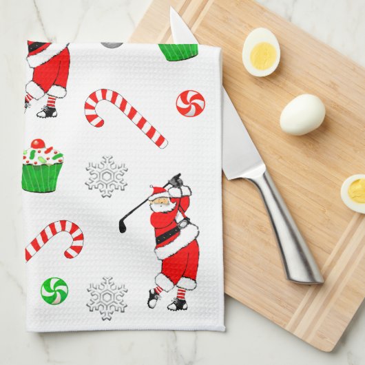 Golf Kerstmis Theedoek (Quarter Fold)