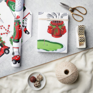 Golf Kerstmis thema geschenken voor golfer Wrappin Cadeaupapier