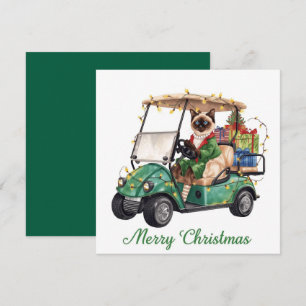 Golf Kerstmis thema met Siamese Cat Golfer Feestdagenkaart