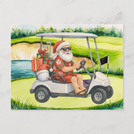 Golf Kerstmis thema met Sinterklaas Feestdagenkaart (Voorkant)