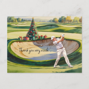 Golf Kerstmis thema voor golfer Briefkaart