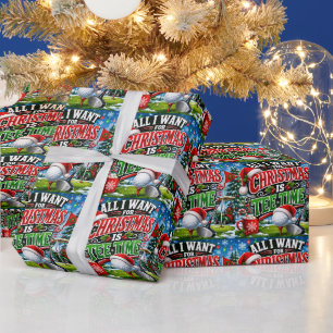 Golf Kerstthema voor Golfer Cadeaupapier