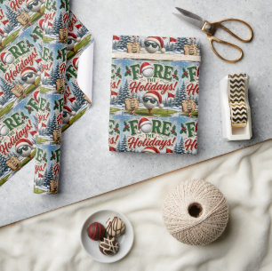 Golf Kerstthema voor Golfer Cadeaupapier