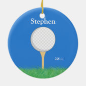 Golf-kerstversiering Keramisch Ornament (Achterkant)