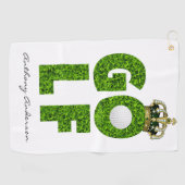 Golf King Crown Monogram Golfhanddoek (Horizontaal)