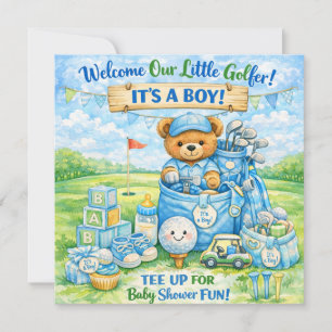 Golf Kleine Golfer Baby Shower Uitnodiging