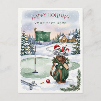 Golf Krans Boog Kerstmis  Feestdagenkaart