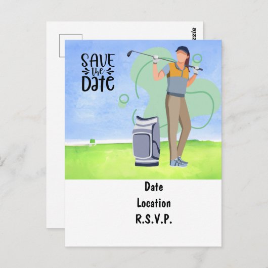 Golf laat Par T-shirt Partij sparen het Briefkaart (Voorkant / Achterkant)