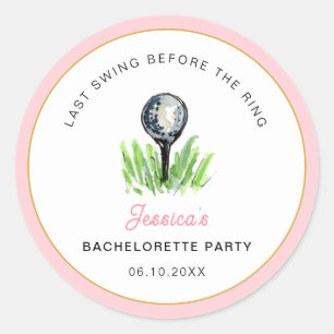 Golf "Laatste swing voor de ring" vrijgezellenfees Ronde Sticker
