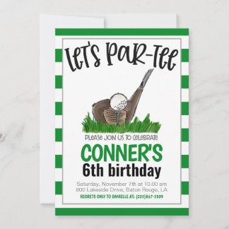 Golf Laten we Par-t-shirt verjaardagsuitnodiging Kaart