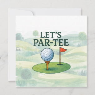 Golf Laten we Par-Tee Feest Golf Thema Kaart