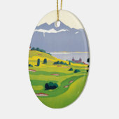 Golf Lausanne City-meer Zwitserland Keramisch Ornament (Links)