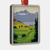 Golf Lausanne City-meer Zwitserland Metalen Ornament (Rechts)