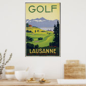 Golf Lausanne Poster Vintage voyage Annonce Rétro  (Cuisine)