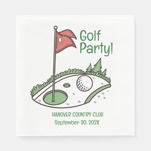 Golf League Party Napkin Servet (Voorkant)