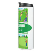 Golf Legend met 4 Funny Cartoons Golf Thermosbeker (Geroteerd rechts)