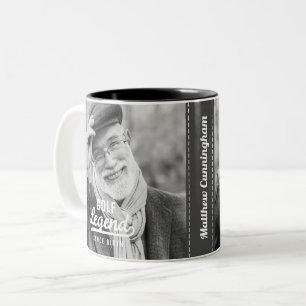 Golf Legend sinds geboorte Funny Modern Tweekleurige Koffiemok