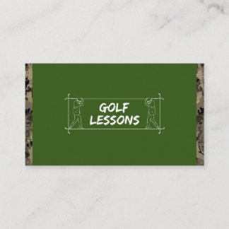 Golf Lessen Leraar Instructeur Coach Camouflage Visitekaartje