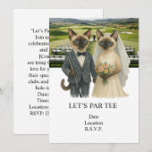 Golf Let’s Par tee for cat lovers WEDDING Kaart (Voorkant / Achterkant)