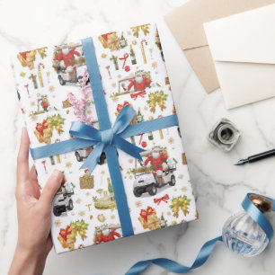 Golf “Let’s Par-Tee” Kerstfeest Patroon Cadeaupapier