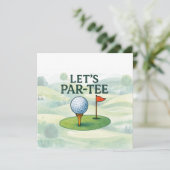 Golf Let’s Par-Tee Party Golf Theme  Kaart (Staand voorkant)