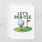 Golf Let’s Par-Tee Party Golf Theme  Kaart (Voorkant)